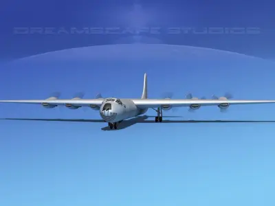 Convair B-36B Peacemaker Bare Metal 3D model