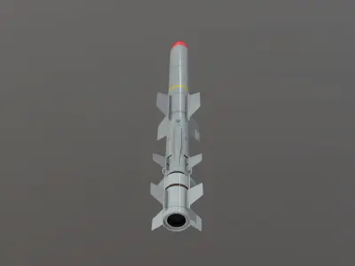 RGM UGM-84D Harpoon Anti-Ship Missile Low-poly 3D model