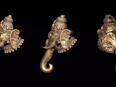 GANESHA FACE PENDANT  3D print model