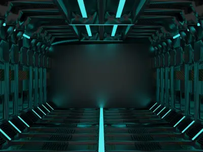 Sci-Fi high poly Corridor 3D model