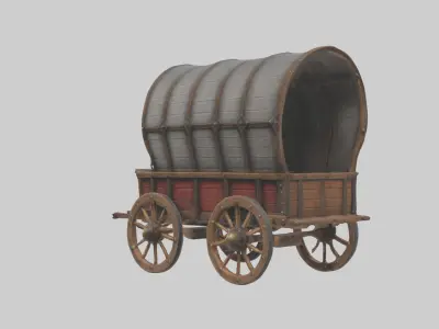 Medievalwagon Model Low-poly 3D model