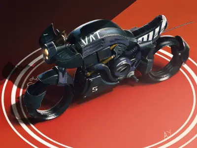 Akira Police Motorcycle 3D model