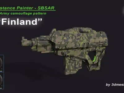 Finland - Army Camouflage Pattern - SBSAR Material 3D model