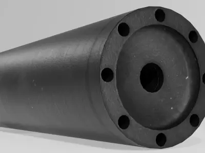 NRG CLOSED-TYPE MUZZLE BRAKE - SILENCER 3D MODEL - GAME READY Low-poly 3D model