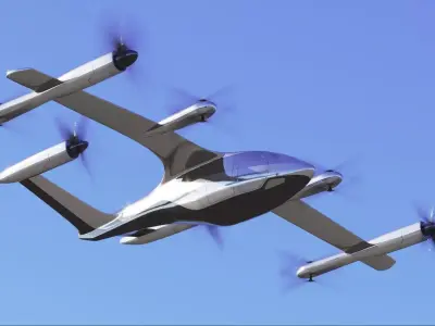 hyundai uber fly taxi concept  rigged  animated  high poly  3D model