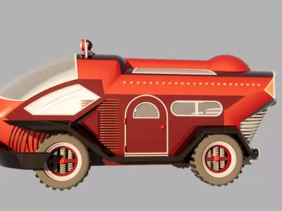 Sci-Fi Mars Rover Vehicle Low-poly 3D model