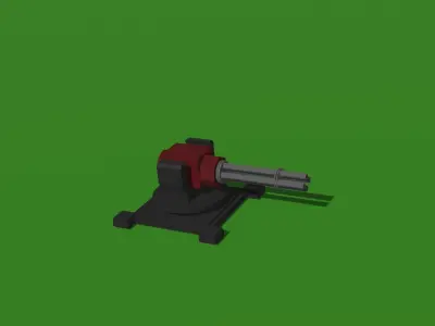 Low poly turret lego gun Low-poly 3D model