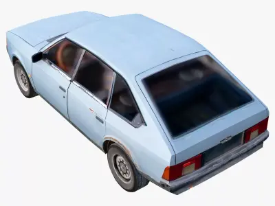 Old Car Hatchback 80s Low Poly M1 Low-poly 3D model