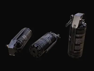 CTS model 7290 Flash Bang Grenade Low-poly 3D model