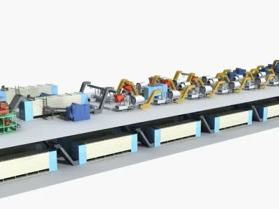 Industrial Equipment 5-Tea Assembly Production Line 3D model