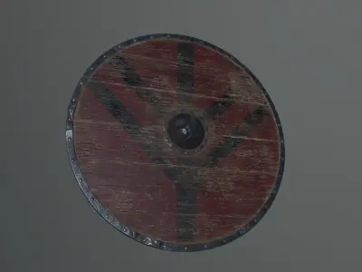 Nordic style shields Low-poly 3D model