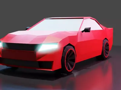 Red Sports Car Free low-poly 3D model