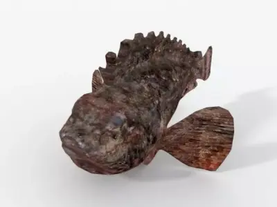 Stone Fish Low-poly 3D model