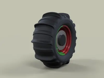 Wheel for sand 3D model