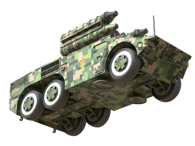HQ-7B Chinese Air Defense Missile System  Low-poly 3D model