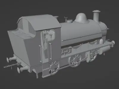 GWR 1361 class steam train Low-poly 3D model