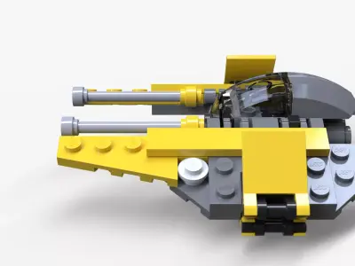 Lego Jedi Starfighter Low-poly 3D model