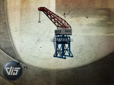 Harbour crane Low-poly 3D model