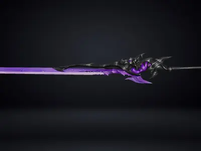 Futuristic Sword Low-poly 3D model 8