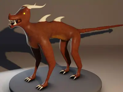 Quadruped Creature Low-poly 3D model