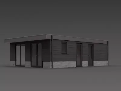Modern Flat-Roof Building Free 3D model