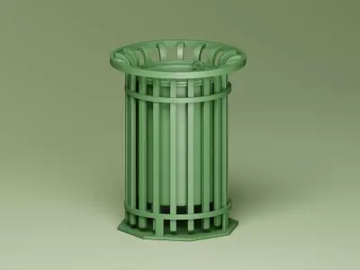 Trash Bin 3D Model Low-poly 3D model