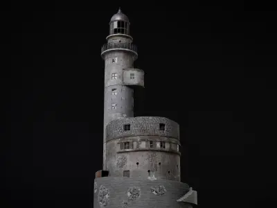 Abandoned lighthouse Aniva Low-poly 3D model