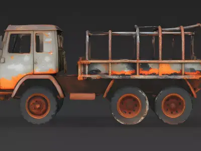 Scorched Military Transport 3D Model Low-poly 3D model