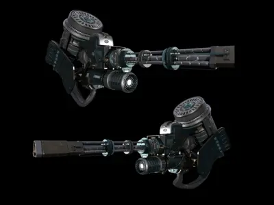 Machine gun Low-poly 3D model buy