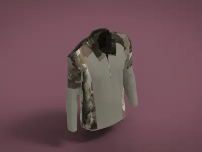 Military Outfit - T-shirt Low-poly 3D model 48
