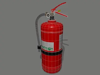 Game Ready fire extinguisher prop 3D model