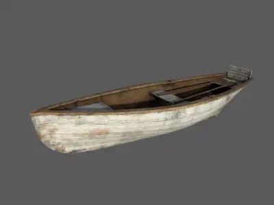 Row boat Low-poly 3D model get