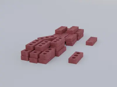 Bricks Low-poly 3D model purchase