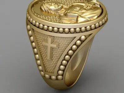 Antique Religious Ring 3D print model