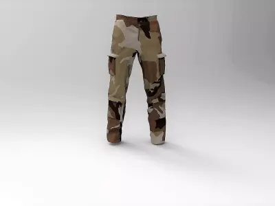 Military Pants Desert Camouflage Low-poly 3D model