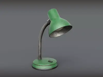 Old Retro Table Lamp Low-poly 3D model