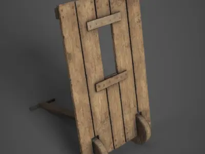 Medieval Mantlet Low-poly 3D model