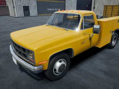 80s Service Truck unity asset Low-poly 3D model