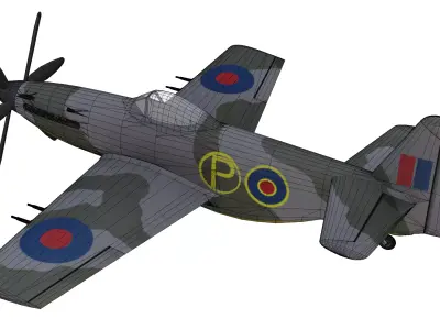 Martin Baker MB 5 Low-poly 3D model