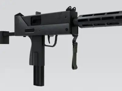 MAC-10 with attachments Low-poly 3D model