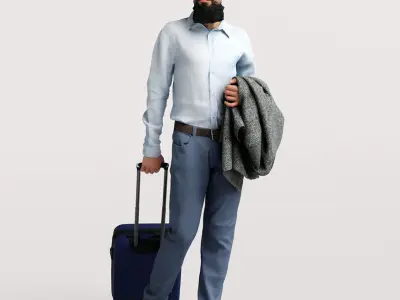 Humano Traveling Man with suitcase 2206-10 3D model
