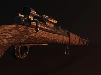 KAR98 wooden rifle Free 3D model