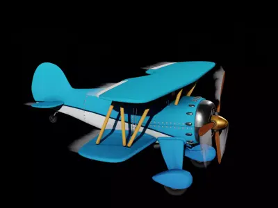 Airplane biplane 3D model