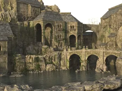 Medieval ancient city 3D model