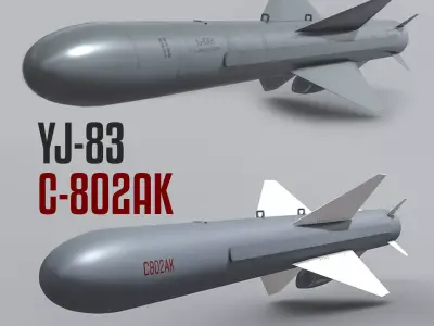 C-802AK - YJ-83 Chinese Anti-Ship Cruise Missile 3D model