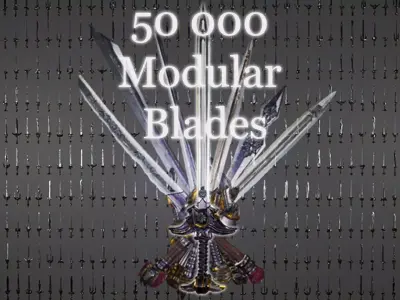 Modular Blades Emporium Part 1 Low-poly 3D model