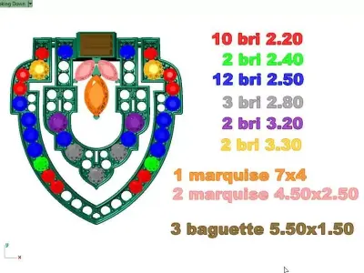 Art Deco Style Brooch 3D print model