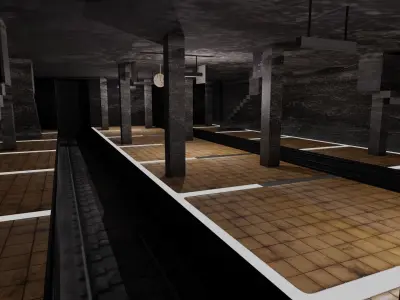 Metro Station Low-poly 3D model buy