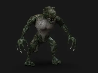 Lizardman Low-poly 3D model