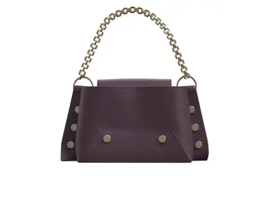 Burgundy Leather Chain Bag 3D model